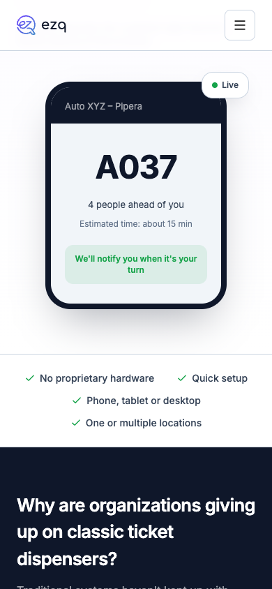 The digital ticket as the visitor sees it on their phone, directly in the browser.